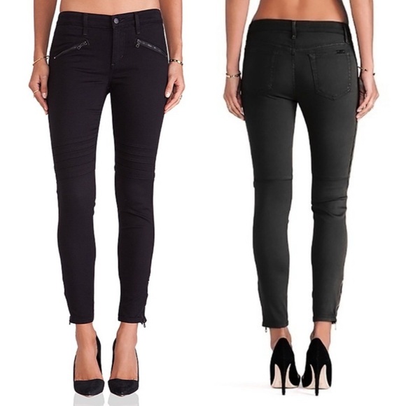 Joe’s Jeans Chevron Ankle Skinny Size 29/8 Jet Black Moto Biker So Soft New NWT - Picture 11 of 11